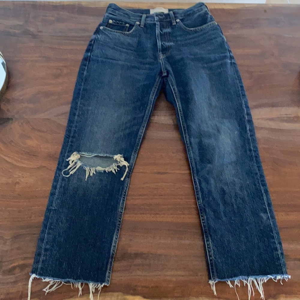 Everlane cropped straight leg jean.